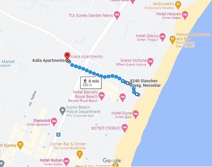 Kalia Apartment Sunny Beach 2-Zimmer+Balkon Top 외부 사진